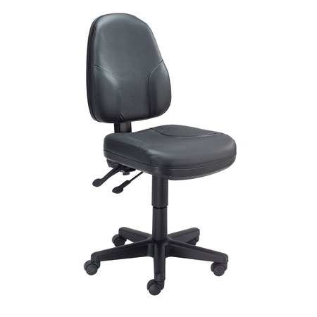 GLOBAL INDUSTRIAL Operator Chair, Leather, Black 808654